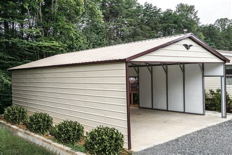 boxed in metal carport|garage in a box 12x24x8.